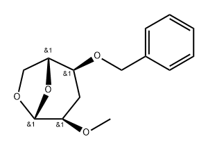 .beta.-D-ribo-Hexopyranose, 1,6-anhydro-3-deoxy-2-O-methyl-4-O-(phenylmethyl)- 结构式