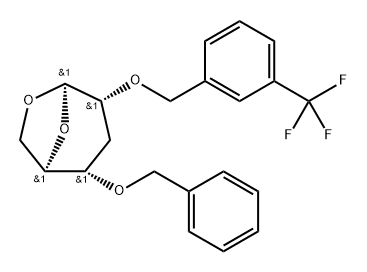 .beta.-D-ribo-Hexopyranose, 1,6-anhydro-3-deoxy-4-O-(phenylmethyl)-2-O-3-(trifluoromethyl)phenylmethyl- 结构式
