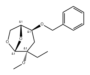 .beta.-D-arabino-Hexopyranose, 1,6-anhydro-3-deoxy-2-C-ethyl-2-O-methyl-4-O-(phenylmethyl)- 结构式