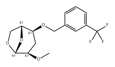 .beta.-D-ribo-Hexopyranose, 1,6-anhydro-3-deoxy-2-O-methyl-4-O-3-(trifluoromethyl)phenylmethyl- 结构式