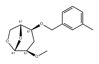 .beta.-D-ribo-Hexopyranose, 1,6-anhydro-3-deoxy-2-O-methyl-4-O-(3-methylphenyl)methyl- 结构式