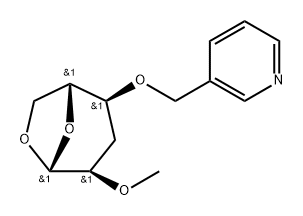 .beta.-D-ribo-Hexopyranose, 1,6-anhydro-3-deoxy-2-O-methyl-4-O-(3-pyridinylmethyl)- 结构式