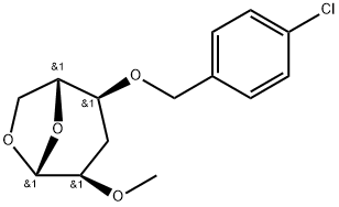 .beta.-D-ribo-Hexopyranose, 1,6-anhydro-4-O-(4-chlorophenyl)methyl-3-deoxy-2-O-methyl- 结构式
