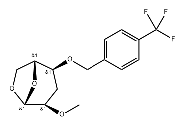 .beta.-D-ribo-Hexopyranose, 1,6-anhydro-3-deoxy-2-O-methyl-4-O-4-(trifluoromethyl)phenylmethyl- 结构式