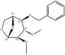 .beta.-D-Glucopyranose, 1,6-anhydro-2,3-di-O-methyl-4-O-(phenylmethyl)- 结构式