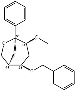 .beta.-D-ribo-Hexopyranose, 1,6-anhydro-3-deoxy-2-O-methyl-1-C-phenyl-4-O-(phenylmethyl)- 结构式