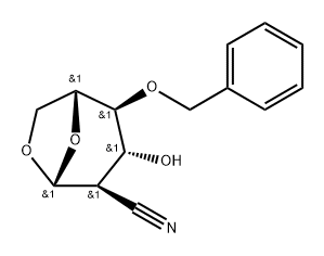 .beta.-D-Glucopyranose, 1,6-anhydro-2-cyano-2-deoxy-4-O-(phenylmethyl)- 结构式