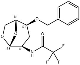 .beta.-D-ribo-Hexopyranose, 1,6-anhydro-2,3-dideoxy-4-O-(phenylmethyl)-2-(trifluoroacetyl)amino- 结构式