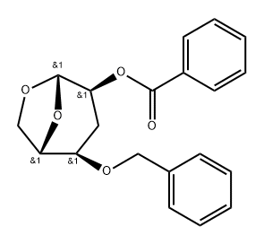 .beta.-L-ribo-Hexopyranose, 1,6-anhydro-3-deoxy-4-O-(phenylmethyl)-, benzoate 结构式