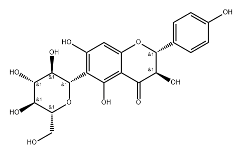 Aromadendrin 6-C-glucoside 结构式
