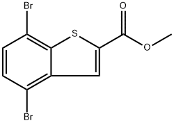 4,7-二溴苯并噻吩-2-甲酸甲酯 结构式