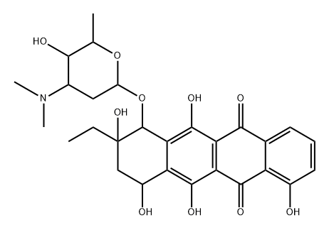 10-O-rhodosaminyl beta-rhodomycinone 结构式