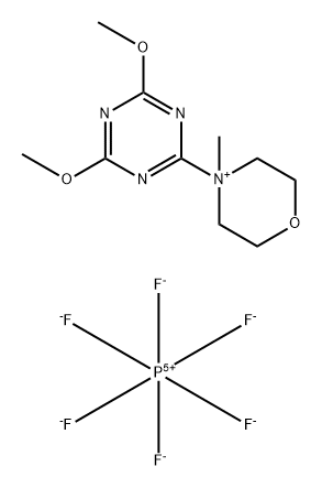 4-(4,6-二甲氧基三嗪-2-基)-4-甲基吗啉六氟磷酸盐 结构式