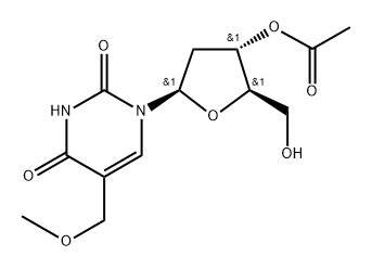 3'-O-acetyl-2'-deoxy-5-methoxymethyluridine 结构式