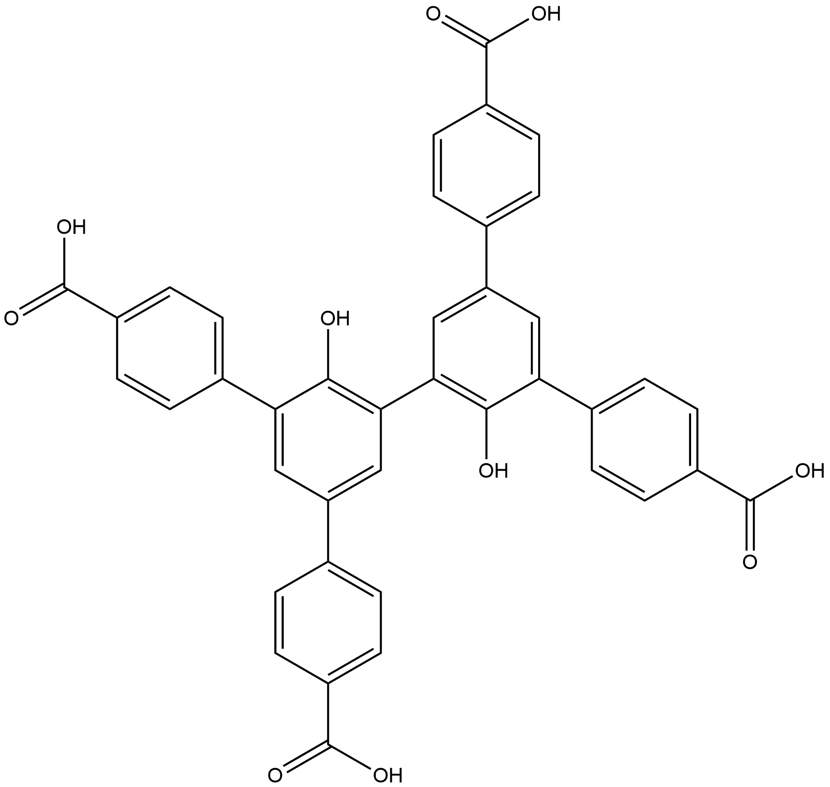 3,3',5,5'-四(4-羧基苯基)-2,2'-二羟基联苯 结构式