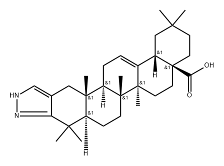 1'H-Oleana-12-eno[3,2-c]Pyrazol-28-oic acid 结构式