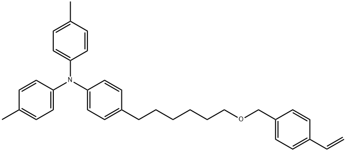 4-[6-[(4-乙烯基苯基)甲氧基]己基] -N,N-双(4-甲基苯基苯胺 结构式