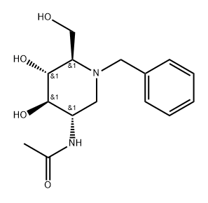 Acetamide, N-4,5-dihydroxy-6-(hydroxymethyl)-1-(phenylmethyl)-3-piperidinyl-, 3S-(3.alpha.,4.beta.,5.alpha.,6.beta.)- 结构式