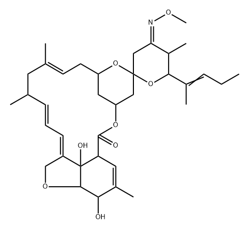 Milbemycin B, 5-O-demethyl-28-deoxy-6,28-epoxy-23-(methoxyimino)-25-(1-methyl-1-butenyl)-, [6R,23E,25S(E)]- (9CI) 结构式