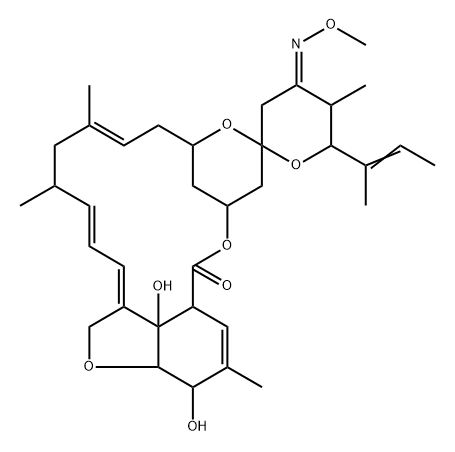 Milbemycin B, 5-O-demethyl-28-deoxy-6,28-epoxy-23-(methoxyimino)-25-(1-methyl-1-propenyl)-, [6R,23E,25S(E)]- (9CI) 结构式