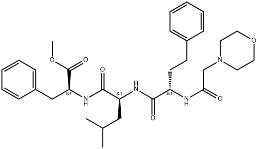 (ALPHAS)-ALPHA-[[2-(4-吗啉基)乙酰基]氨基]苯丁酰基-L-亮氨酰基-L-苯丙氨酸甲酯 结构式