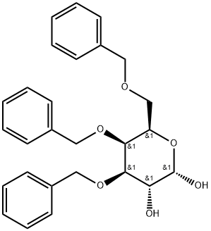 α-D-Galactopyranose, 3,4,6-tris-O-(phenylmethyl)- 结构式