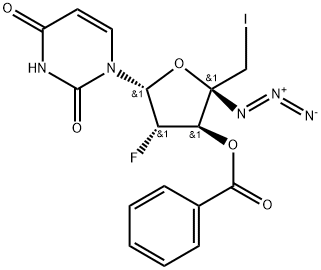 4'-叠氮基-3-苯甲酰基-2,5-二脱氧-2'-氟-5-碘-Β-D-阿拉伯尿苷 结构式