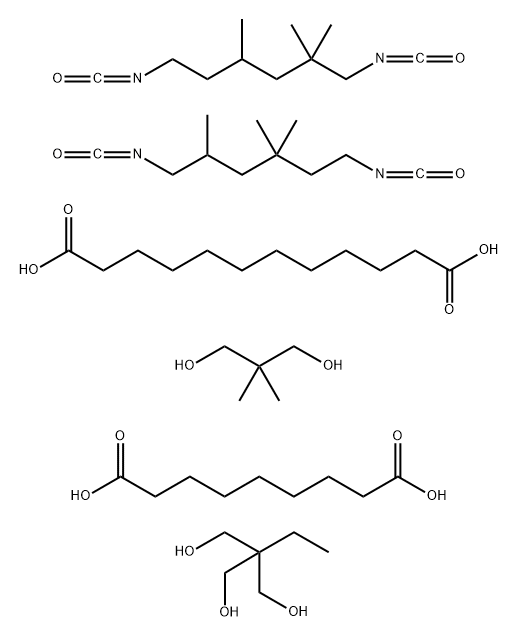 Dodecanedioic acid, polymer with 1,6-diisocyanato-2,2,4-trimethylhexane, 1,6-diisocyanato-2,4,4-trimethylhexane, 2,2-dimethyl-1,3-propanediol, 2-ethyl-2-(hydroxymethyl)-1,3-propanediol and nonanedioic acid 结构式