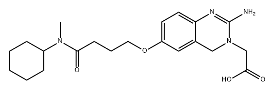2-(2-Amino-6-(4-((cyclohexylmethyl)amino)-4-oxobutoxy)quinazolin-3(4H)-yl)acetic acid 结构式