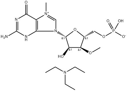 5'-Guanylic acid, 7-methyl-3'-O-methyl-, inner salt, compd. with N,N-diethylethanamine (1:1) 结构式