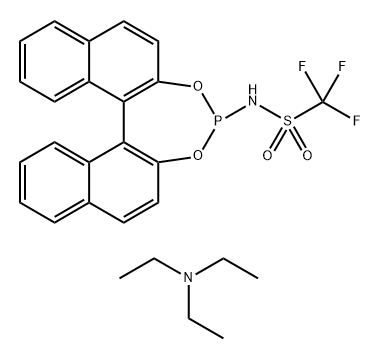 Methanesulfonamide, N-dinaphtho[2,1-d:1',2'-f][1,3,2]dioxaphosphepin-4-yl-1,1,1-trifluoro-, compd. with N,N-diethylethanamine (1:1) 结构式