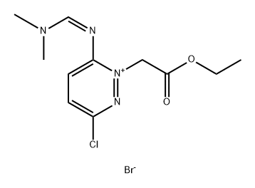 Pyridazinium, 3-chloro-6-[[(dimethylamino)methylene]amino]-1-(2-ethoxy-2-oxoethyl)-, bromide (1:1) 结构式