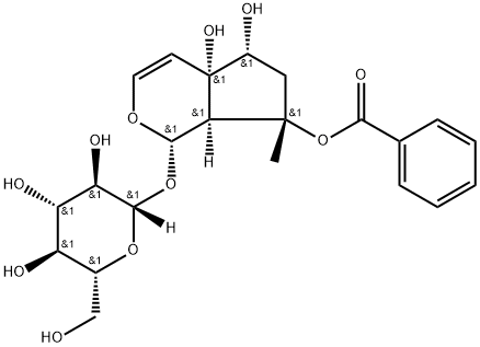 8-O-苯甲酰哈巴苷 结构式