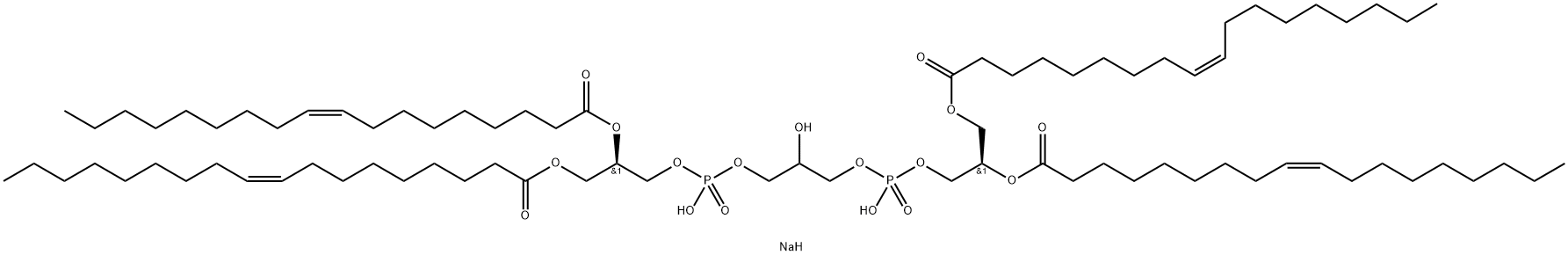 1',3'-双[1,2-二油酰基-SN-甘油-3-磷酸]-SN-甘油二钠盐 结构式