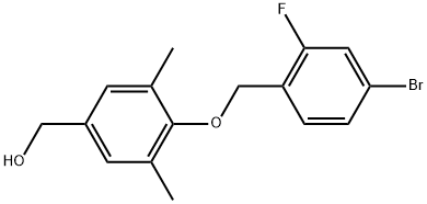 4-[(4-Bromo-2-fluorophenyl)methoxy]-3,5-dimethylbenzenemethanol 结构式