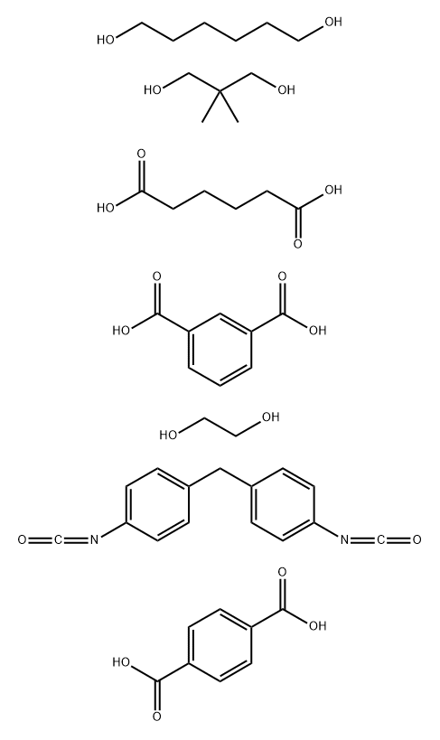 1,3-Benzenedicarboxylic acid polymer with 1,4-benzenedicarboxylic acid,  2,2-dimethyl-1,3-propanediol, 1,2-ethanediol, hexanedioic acid, 1,6-hexanediol and 1,1'-methylenebis [4-isocyanatobenzene], block 结构式