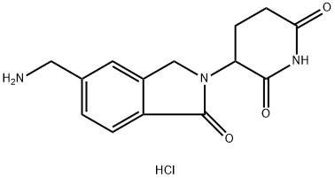 3-(6-氨基亚甲基-3-氧代-1H-异吲哚-2-基)哌啶-2,6-二酮盐酸盐 结构式