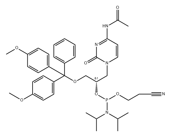 N4-AC-C-(S)-GNA PHOSPHORAMIDITE 结构式