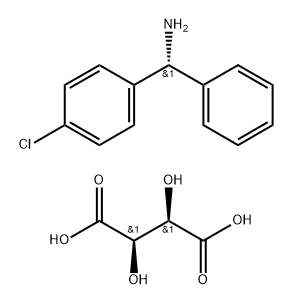 R-(-)-4-氯二苯甲胺(+)-酒石酸盐 结构式