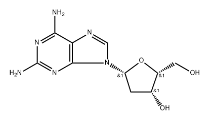 9H-Purine-2,6-diamine, 9-(2-deoxy-β-D-threo-pentofuranosyl)- 结构式