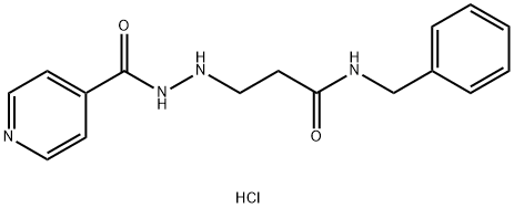 4-Pyridinecarboxylic acid, 2-[3-oxo-3-[(phenylmethyl)amino]propyl]hydrazide, hydrochloride (1:1) 结构式