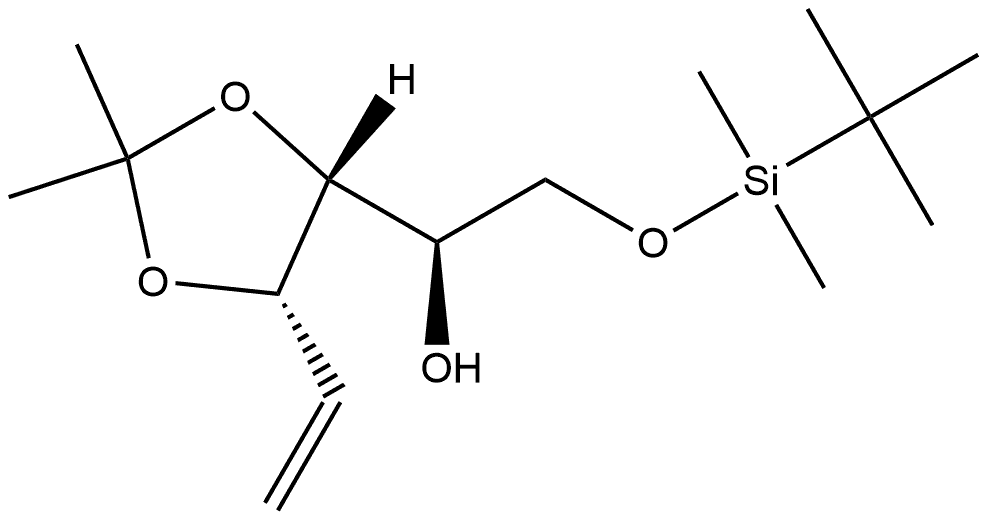 1,2-Dideoxy-6-O-[(1,1-dimethylethyl)dimethylsilyl]-3,4-O-(1-methylethylidene)-D-ribo-hex-1-enitol 结构式