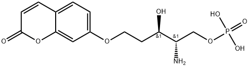 D-erythro-Pentitol, 2-amino-2,4-dideoxy-5-O-(2-oxo-2H-1-benzopyran-7-yl)-, 1-(dihydrogen phosphate) 结构式