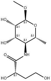 methyl 4,6-dideoxy-4-(3-deoxyglycerotetronamido)mannopyranoside 结构式