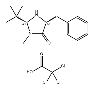 (2R,5R)-2-叔丁基-3-甲基-5-苄基-4-咪唑烷酮三氯乙酸 结构式