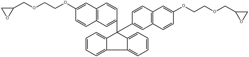 2,2′-[9H-芴-9-亚基双(6,2-萘叉基氧基-2,1-乙烷叉基氧基甲叉基)]双[氧杂环丙烷] 结构式