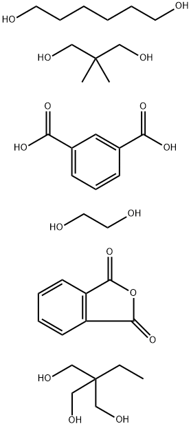 1,3-Benzenedicarboxylic acid, polymer with 2,2-dimethyl-1,3-propanediol, 1,2-ethanediol, 2-ethyl-2-(hydroxymethyl)-1,3-propanediol, 1,6-hexanediol and 1,3-isobenzofurandione 结构式