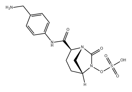 (2S,5R)-N-[4-(aminomethyl)phenyl]-7-oxo-6-(sulfooxy)-1,6-diazabicyclo[3.2.1]octane-2-carboxamide 结构式