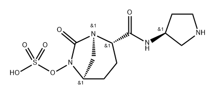 (1R,2S,5R)-7-OXO-2-(((S)-PYRROLIDIN-3-YL)CARBAMOYL)-1,6-DIAZABICYCLO[3.2.1]OCTAN-6-YL HYDROGEN SULFA 结构式