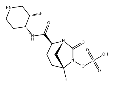 (2S,5R)-7-OXO-N-[(3S,4R)-3-FLUOROPIPERIDIN-4-YL]-6-(SULFOOXY)-1,6-DIAZABICYCLO[3.2.1]OCTANE-2-CARBOX 结构式